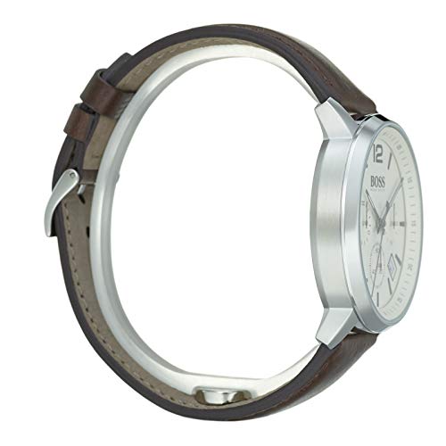 Hugo Boss Attitude White Dial Brown Leather Strap Watch for Men - 1513609 Buy Now By Hugo Boss