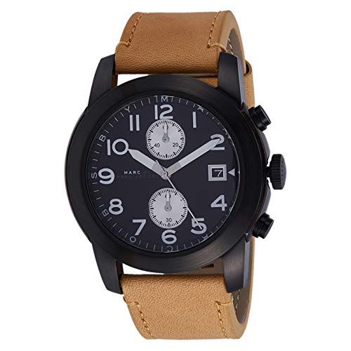 Marc Jacobs Larry Chronograph Black Dial Brown Leather Strap Watch for Men - MBM5053 Buy Now By Marc Jacobs