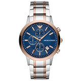 Emporio Armani Renato Chronograph Blue Dial Two Tone Steel Strap Watch For Men - AR80025 Buy Now By Emporio Armani