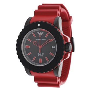 Emporio Armani Sportivo Quartz Black Dial Red Rubber Strap Watch For Men - AR6101 Buy Now By Emporio Armani