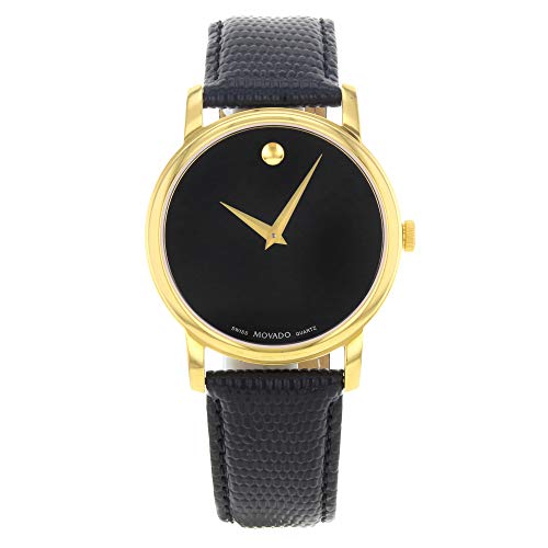 Movado Museum Black Dial Black Leather Strap Watch For Men - 2100005 Buy Now By Movado