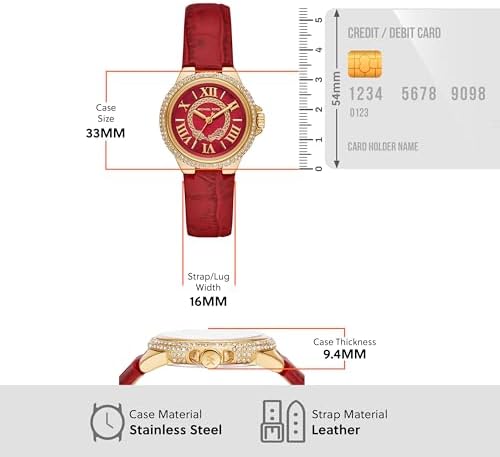 Michael Kors Camille Three-Hand Red Dial Red Leather Strap Watch for Women - MK4750 Buy Now By Michael Kors