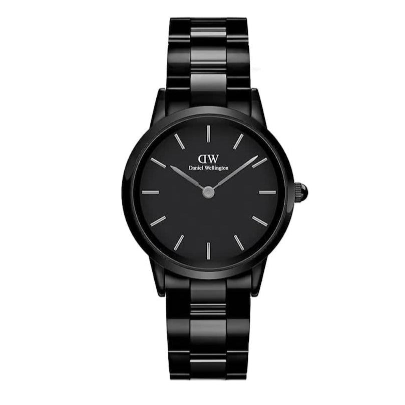 Daniel Wellington Iconic Link Ceramic Black Dial Black Steel Strap Watch For Women - DW00100414 Buy Now By Daniel Wellington