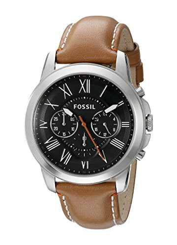 Fossil Grant Chronograph Green Dial Brown Leather Strap Watch for Men - FS4918 Buy Now By Fossil