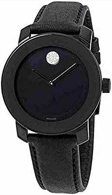 Movado Bold Black Dial Black Leather Strap Watch for Women - 3600483 Buy Now By Movado
