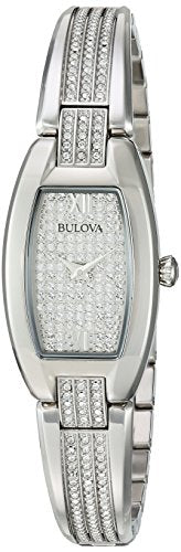Bulova Crystal Collection Silver Dial Silver Steel Strap Watch for Women - 96L235 Buy Now By Bulova