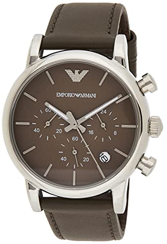 Emporio Armani Classic Chronograph Brown Dial Brown Leather Strap Watch For Men - AR1734 Buy Now By Emporio Armani