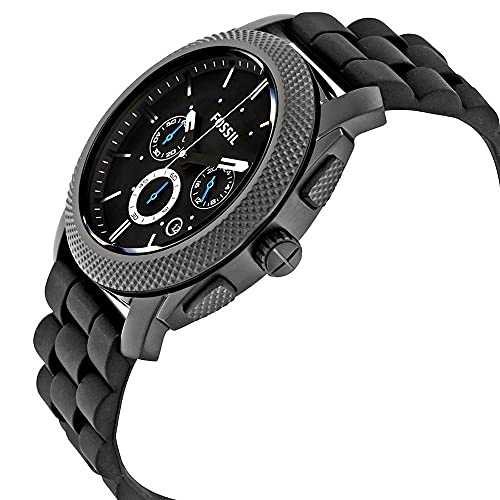 Fossil Machine Chronograph Black Dial Black Silicone Strap Watch for Men - FS4487 Buy Now By Fossil