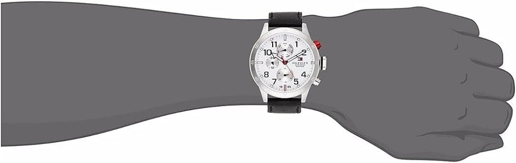 Tommy Hilfiger Trent Multifunction White Dial Black Leather Strap Watch for Men - 1791138 Buy Now By Tommy Hilfiger