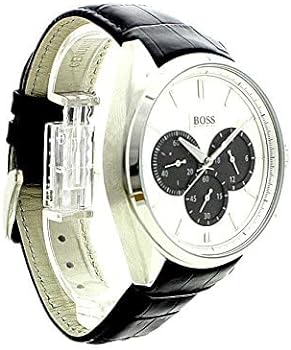 Hugo Boss Casual Chronograph Silver Dial Black Leather Strap Watch For Men - HB1512880 Buy Now By Hugo Boss