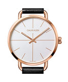 Calvin Klein Even White Dial Black Leather Strap Watch for Women - K7B216C6 Buy Now By Calvin Klein