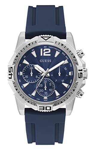 Guess Commander Blue Dial Blue Rubber Strap Watch for Men - GW0211G1 Buy Now By Guess