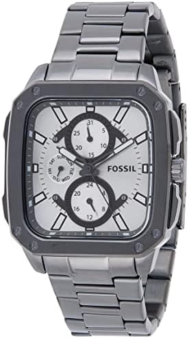 Fossil Inscription Multifunction Silver Dial Grey Steel Strap Watch for Men - BQ2657 Buy Now By Fossil