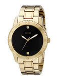 Guess Classic Diamonds Black Dial Gold Steel Strap Watch for Men - W0416G2 Buy Now By Guess