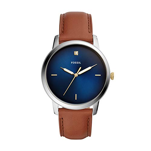 Fossil The Minimalist 3H Blue Dial Brown Leather Strap Watch for Men - FS5499 Buy Now By Fossil
