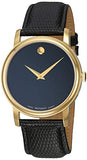 Movado Museum Black Dial Black Leather Strap Watch For Men - 2100005 Buy Now By Movado