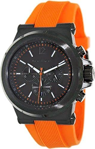 Michael Kors Dylan Chronograph Grey Dial Orange Rubber Strap Watch for Men - MK8296 Buy Now By Michael Kors