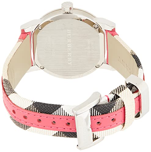 Burberry The City White Dial Haymarket Pink Leather Strap Watch for Women - BU9149 Buy Now By Burberry