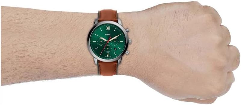 Fossil Neutra Chronograph Green Dial Brown Leather Strap Watch for Men - FS5735 Buy Now By Fossil