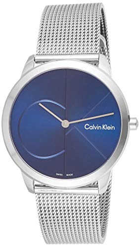 Calvin Klein Minimal Blue Dial Silver Mesh Bracelet Watch for Men - K3M2112N Buy Now By Calvin Klein