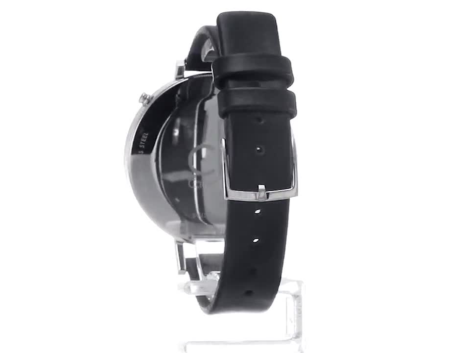 Calvin Klein Equal Black Dial Black Leather Strap Watch for Women - K3E231C1 Buy Now By Calvin Klein