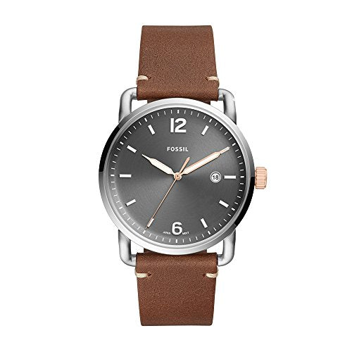 Fossil Commuter Grey Dial Brown Leather Strap Watch for Men - FS5417 Buy Now By Fossil