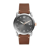 Fossil Commuter Grey Dial Brown Leather Strap Watch for Men - FS5417 Buy Now By Fossil