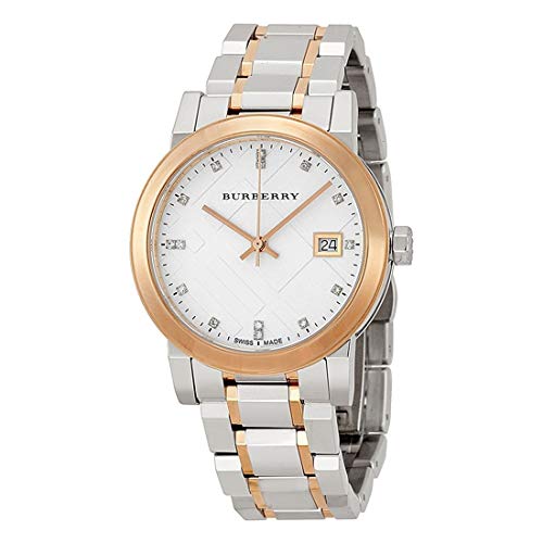 Burberry The City Diamonds White Dial Two Tone Steel Strap Watch for Women - BU9127 Buy Now By Burberry