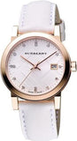 Burberry The City Diamonds White Dial White Leather Strap Watch for Women - BU9130 Buy Now By Burberry