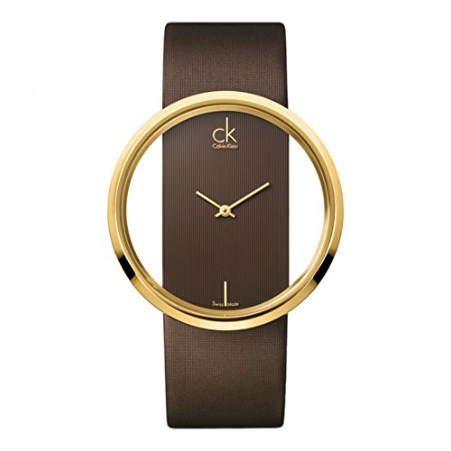 Calvin Klein Glam Transparent Dial Brown Leather Strap Watch for Women - K9423503 Buy Now By Calvin Klein