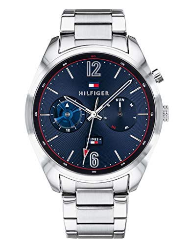 Tommy Hilfiger Deacan Blue Dial Silver Steel Strap Watch for Men - 1791551 Buy Now By Tommy Hilfiger