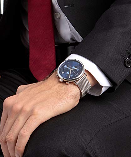 Calvin Klein High Noon Chronograph Blue Dial Silver Mesh Bracelet Watch for Men - K8M2712N Buy Now By Calvin Klein