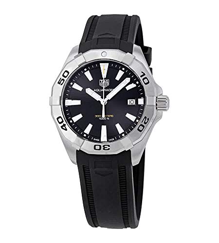 Tag Heuer Aquaracer Quartz Black Dial Black Rubber Strap Watch for Men - WBD1110.FT8021 Buy Now By Tag Heuer