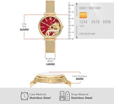 Fossil Jacqueline Dragonsteel Limited Edition Red Dial Gold Mesh Strap Watch for Women - ES5316 Buy Now By Fossil