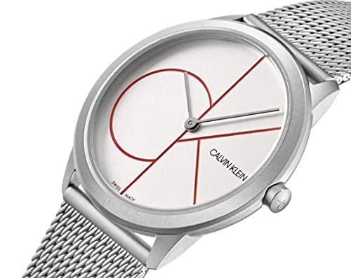 Calvin Klein Minimal White Dial Silver Mesh Bracelet Watch for Men - K3M51152 Buy Now By Calvin Klein