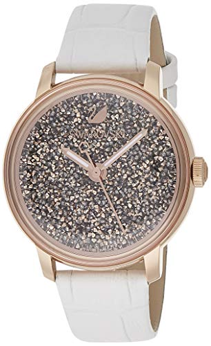 Swarovski Crystalline Hours Quartz Grey Dial Black Leather Strap Watch for Women - 5344635 Buy Now By Swarovski