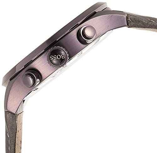 Hugo Boss Grand Prix Silver Dial Grey Leather Strap Watch for Men - 1513603 Buy Now By Hugo Boss