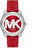 Michael Kors Janelle Three Hand Red Dial Red Rubber Strap Watch For Women - MK7144 Buy Now By Michael Kors