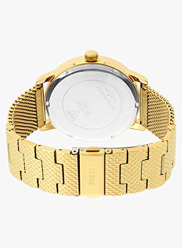 Guess Delancy Black Dial Gold Mesh Bracelet Watch for Men - W0871G2 Buy Now By Guess