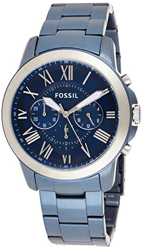 Fossil Grant Chronograph Blue Dial Blue Steel Strap Watch for Men - FS5230 Buy Now By Fossil