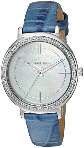 Michael Kors Cinthia Mother of Pearl Dial Blue Leather Strap Watch for Women - MK2661 Buy Now By Michael Kors