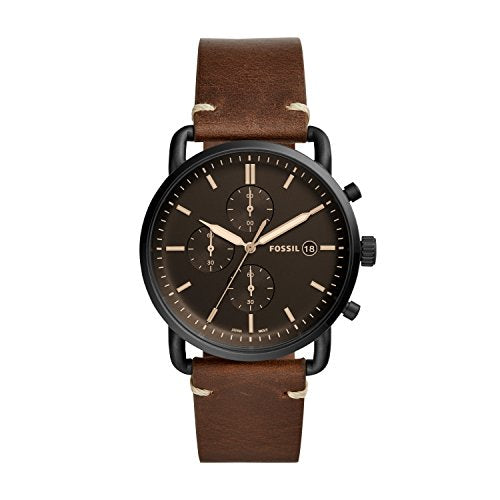 Fossil Commuter Chronograph Black Dial Brown Leather Strap Watch for Men - FS5403 Buy Now By Fossil