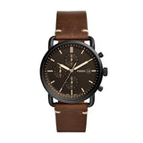 Fossil Commuter Chronograph Black Dial Brown Leather Strap Watch for Men - FS5403 Buy Now By Fossil