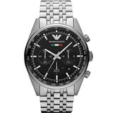 Emporio Armani Team Italia Chronograph Black Dial Silver Steel Strap Watch For Men - AR5983 Buy Now By Emporio Armani