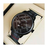 Burberry The Classic Round Horseferry Black Dial Black Leather Strap Watch for Men - BU10010 Buy Now By Burberry