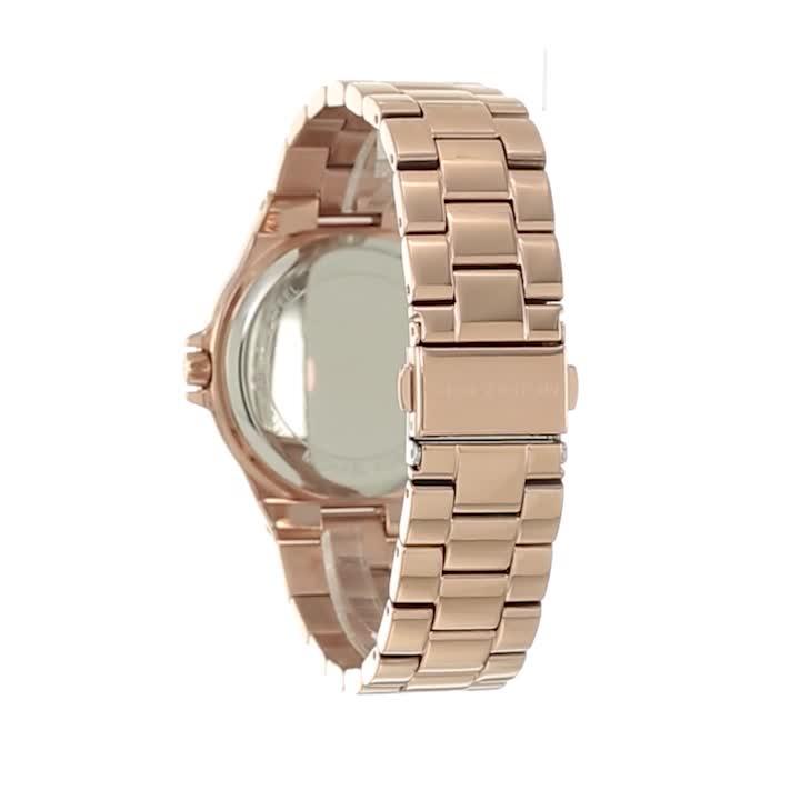 Michael Kors Lennox Three Hand Rose Gold Dial Rose Gold Steel Strap Watch For Women - MK7230 Buy Now By Michael Kors