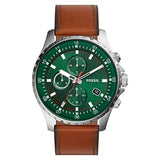 Fossil Dillinger Luggage Chronograph Green Dial Brown Leather Strap Watch for Men - FS5734 Buy Now By Fossil