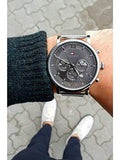 Tommy Hilfiger Evan Grey Dial Silver Mesh Bracelet Watch for Men - 1710396 Buy Now By Tommy Hilfiger