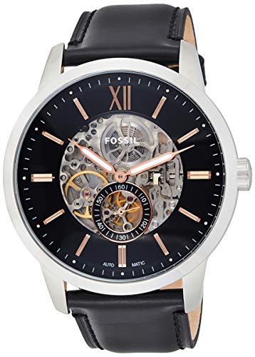 Fossil Townsman Skeleton Black Dial Black Leather Strap Watch for Men - ME3153 Buy Now By Fossil