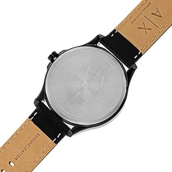 Armani Exchange Hampton Quartz Blue Dial Black Leather Strap Watch for Men - AX2411 Buy Now By Armani Exchange